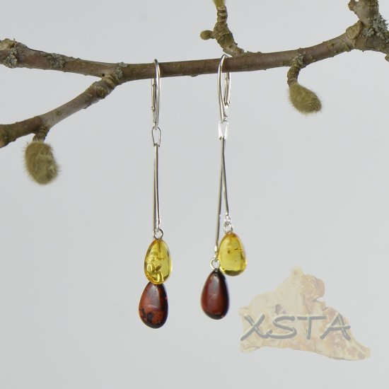Baltic amber earrings with silver